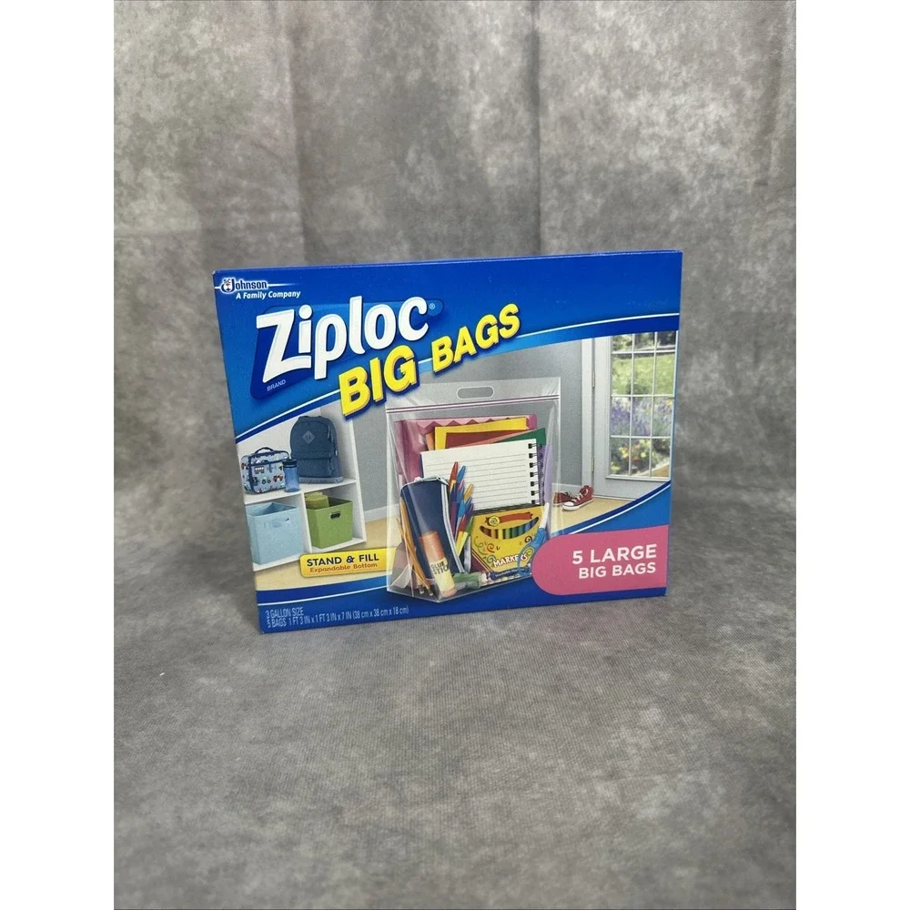 Ziploc Big Bags Double‎ Zipper Large Storage Bags - 5 Pieces